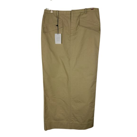 LPA Clara Maxi Skirt Cotton Utility Chic Modern Casual Minimalist Khaki Size S - Picture 3 of 10